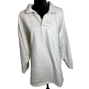 Sloppy Joe Off White Cream Collared Oversize Sweatshirt Sz 3 (XL)